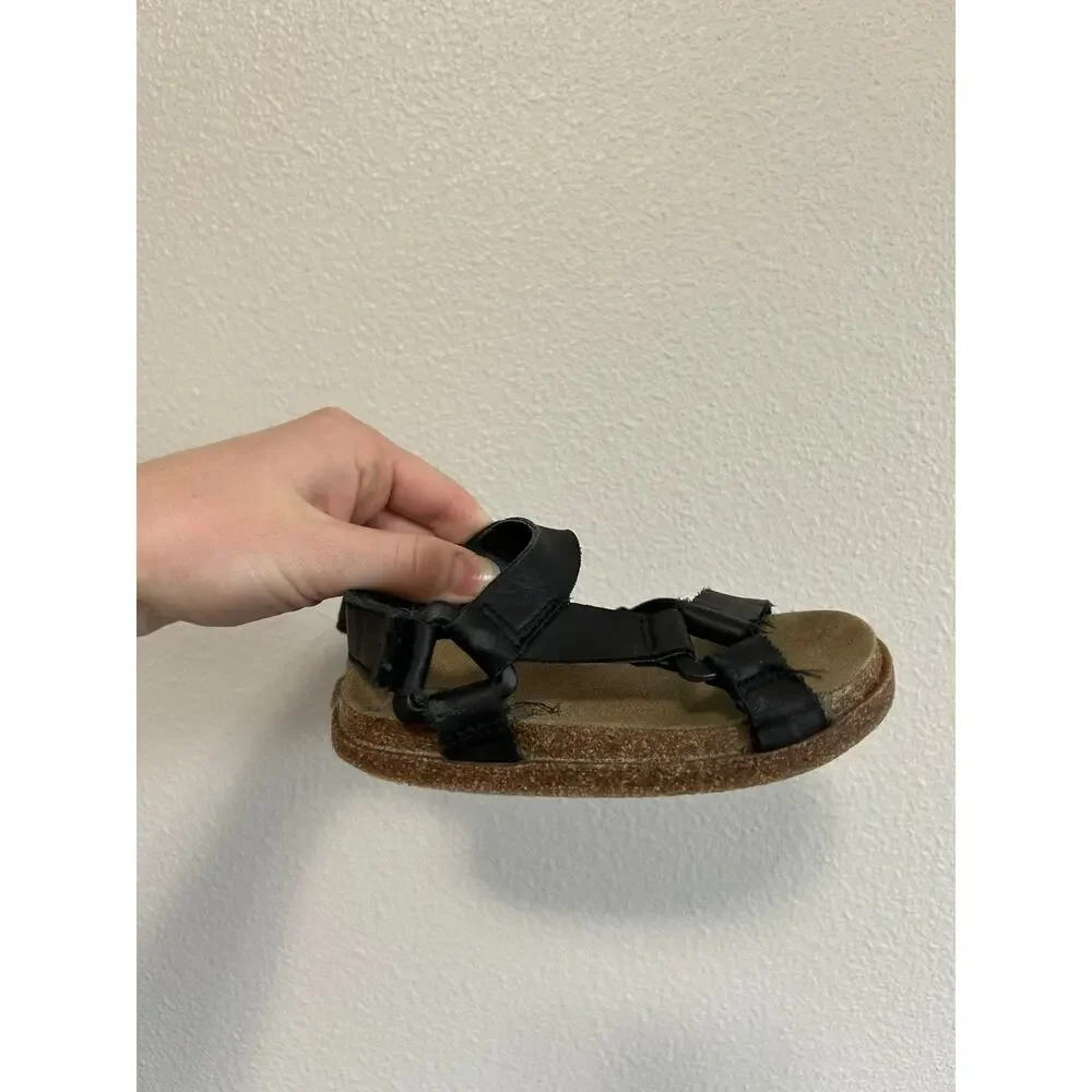 ZARA Baby Leather Sandals in Black Size 8